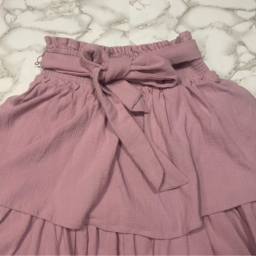 Free People Go For Drama Ruffled Tiered Skirt in Lavender